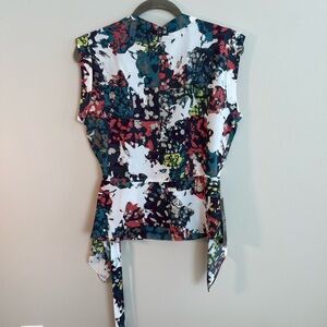 BCBGMaxAzria Multicolor Abstract Sleeveless Blouse